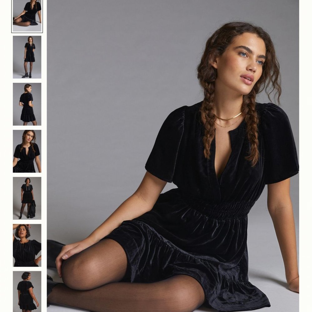 Anthropologie NWT Maeve Somerset Velvet Mini Dress